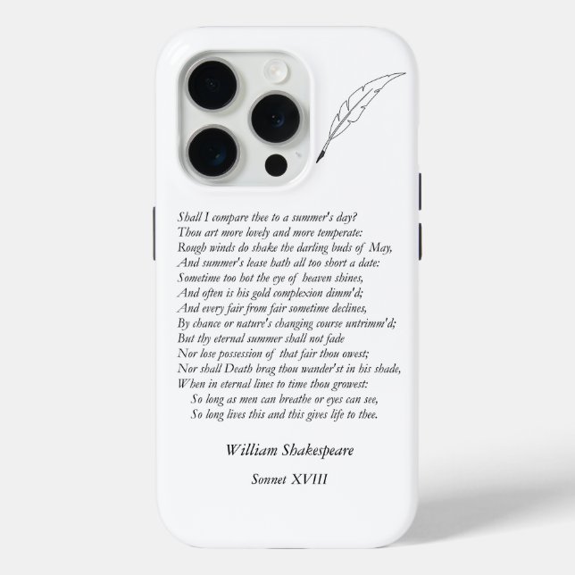 Coques Case-Mate iPhone Sonnet # 18 par William Shakespeare (Verso)
