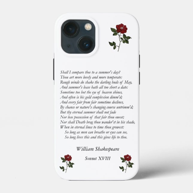 Coques Case-Mate iPhone Sonnet # 18 par William Shakespeare (Verso)