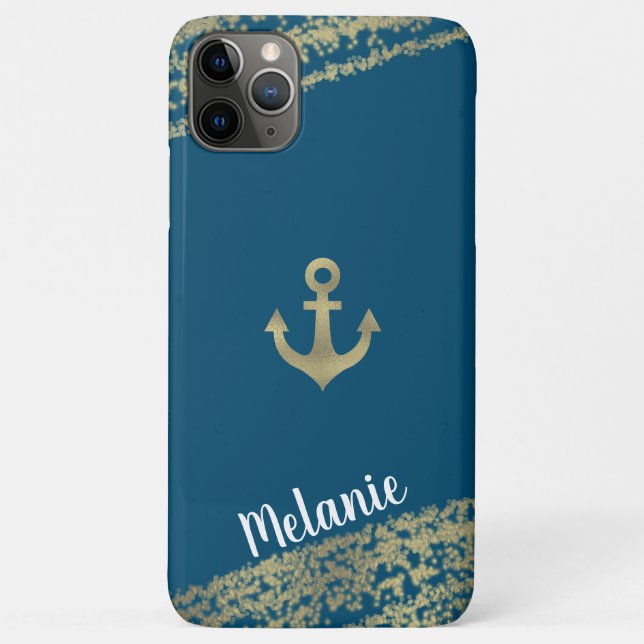 Coques Case-Mate iPhone Sophistiqué Arêtes d'or à huile Marine (Dos)