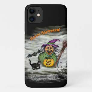 Case-Mate iPhone Case Sorcière, Chat, Chauve-souris et Citrouille, Bonne