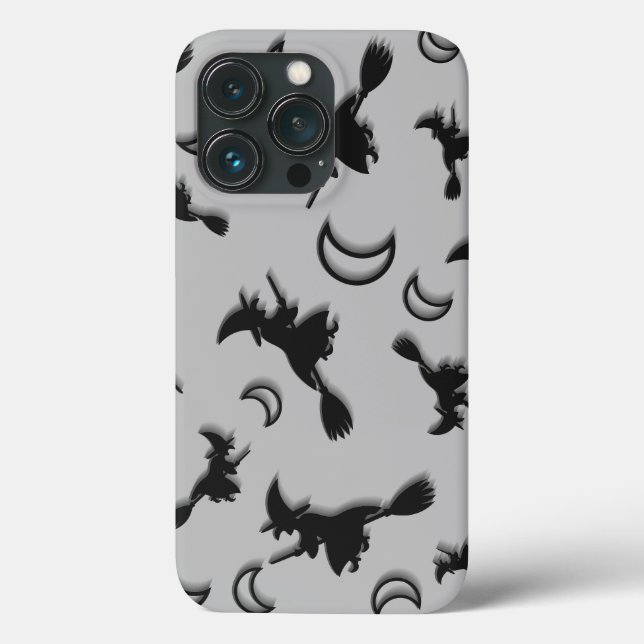 Coques Case-Mate iPhone Sorcière volante entre la moitié de la lune à Hall (Verso)