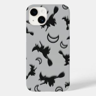 Coque Pour iPhone 14 Sorcière volante entre la moitié de la lune à Hall