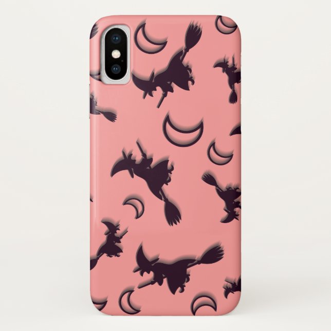 Coques Case-Mate iPhone Sorcière volante entre la moitié de la lune à Hall (Dos)