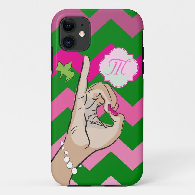 Coques Case-Mate iPhone Sorority Life rose et vert (Dos)