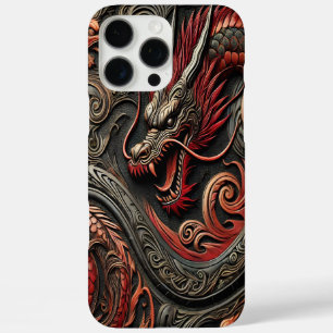 Coques iPhone 16 Pro Max Soulagement du dragon rouge mythique