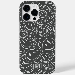Coque Pour Pour iPhone 14 Pro Max Sourire moderne visage souriant Motif gris foncé