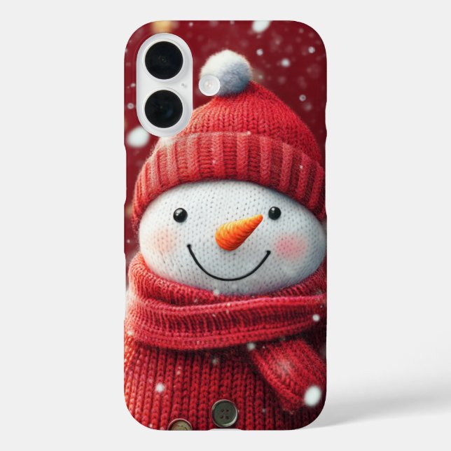 Coques Case-Mate iPhone Sourire Snowman Cosy Red Knitwear Festive XMas (Verso)