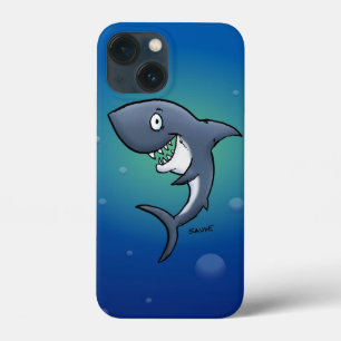 Etui iPhone Case-Mate Sourire un requin drôle sur un Arrière - plan bleu