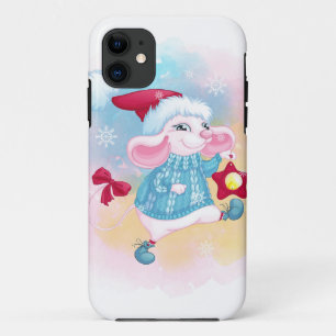 Case-Mate iPhone Case Souris blanche Noël mignonne