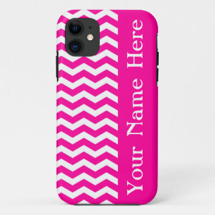 Coques Pour iPhone South Beach Pink Wave Chevron avec nom