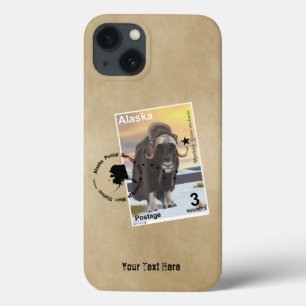 iPhone 13 Case Souvenir de Timbre Postage Muskox de l'Alaska