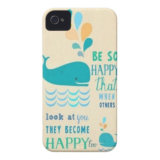 Coques Case-Mate iPhone Soyez cas heureux de l'iPhone 4 de baleine ! (Dos)