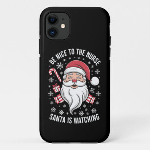 Case-Mate iPhone Case Soyez Gentil Avec L'Infirmière Père Noël Regarde N