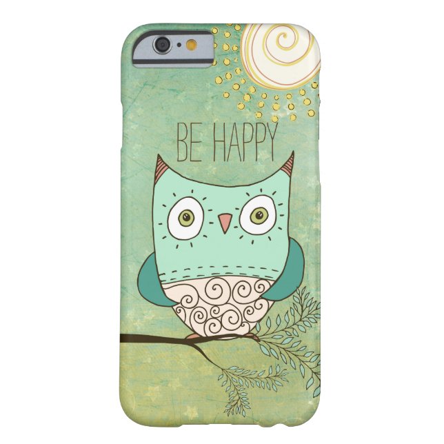 Coques Case-Mate iPhone Soyez heureux Retro Bohemian Owl (Dos)