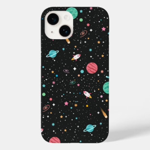 Coque Pour iPhone 14 Space Rocket Ships et Planètes