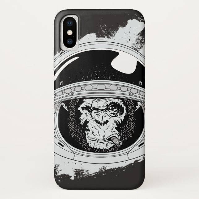 Coques Case-Mate iPhone Spacemonkey noir et blanc (Dos)