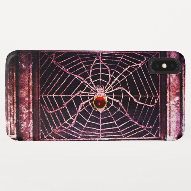 Coques Case-Mate iPhone SPIDER ET WEB Rouge Ruby Noir (Dos (Horizontal))
