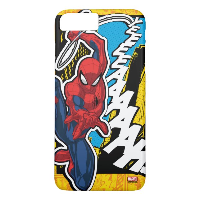 Coques Case-Mate iPhone Spider-Man | Panneaux animés tournants Web Pop Art (Dos)