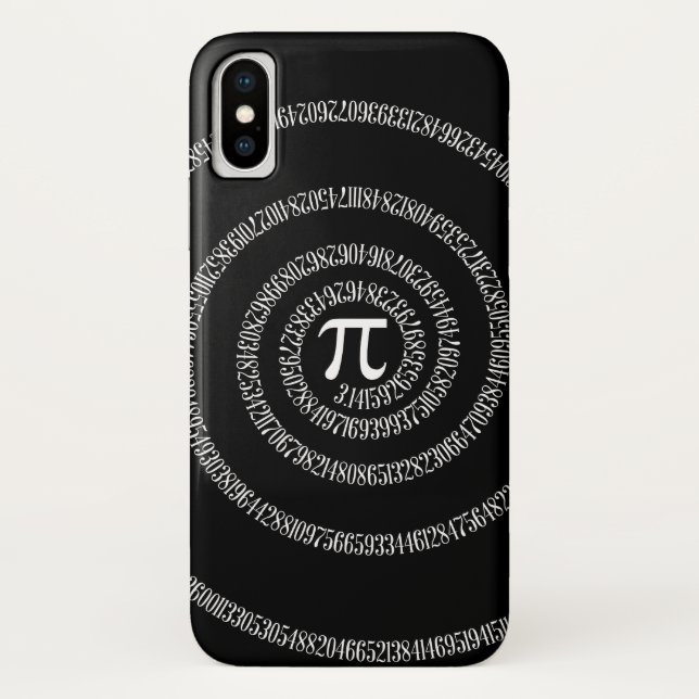 Coques Case-Mate iPhone Spirale pour chiffres Pi sur noir (Dos)
