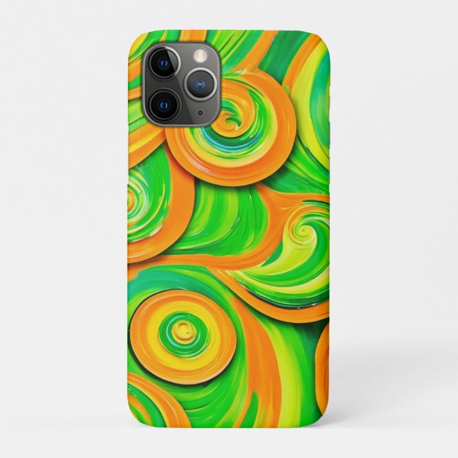 Coques Case-Mate iPhone Spirale verte et orange (Dos)