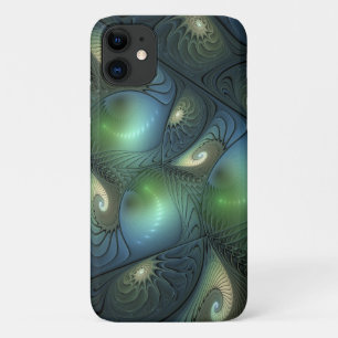 Case-Mate iPhone Case Spirales Turquoise Beige Vert Abstrait Fractal Art