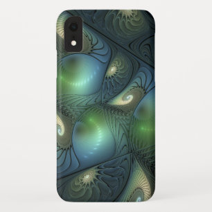 Case-Mate iPhone Case Spirales Turquoise Beige Vert Abstrait Fractal Art