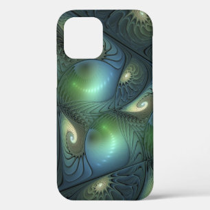 Case-Mate iPhone Case Spirales Turquoise Beige Vert Abstrait Fractal Art