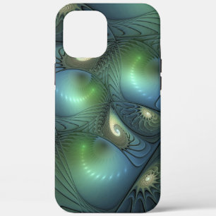Case-Mate iPhone Case Spirales Turquoise Beige Vert Abstrait Fractal Art