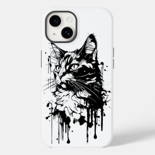 Coque Pour iPhone 14 Splash noir et blanc