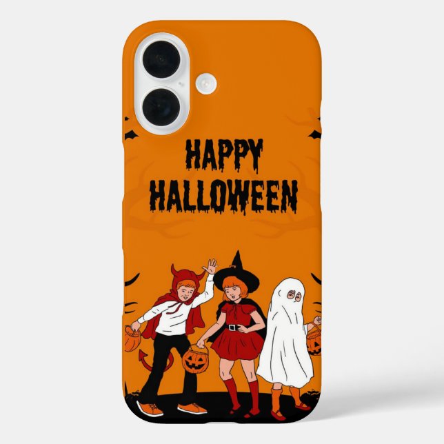 Coques Case-Mate iPhone Spooky Halloween iPhone 16 Case – Pumpkin, Ghost & (Verso)