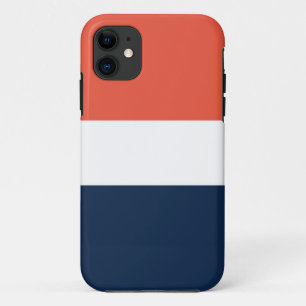 Case-Mate iPhone Case Sportif Gras Large Orange Blanc Marine Bleu Stripe