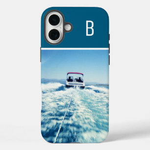 Coques iPhone 16 Plus Sports nautiques Photo verticale Monogramme Océan