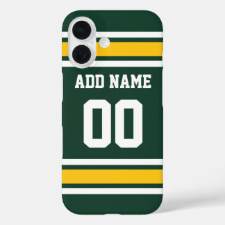 Coque Pour iPhone 16 Sports Team Football Jersey Green Nom Numéro