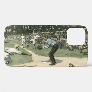 Coques Pour iPhone Sports vintages, Joueur de baseball glissant à la 