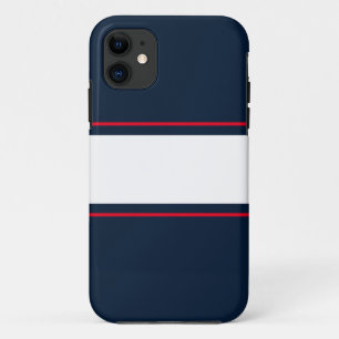 Case-Mate iPhone Case Sporty Bright Red White Navy Blue Racing Stripes