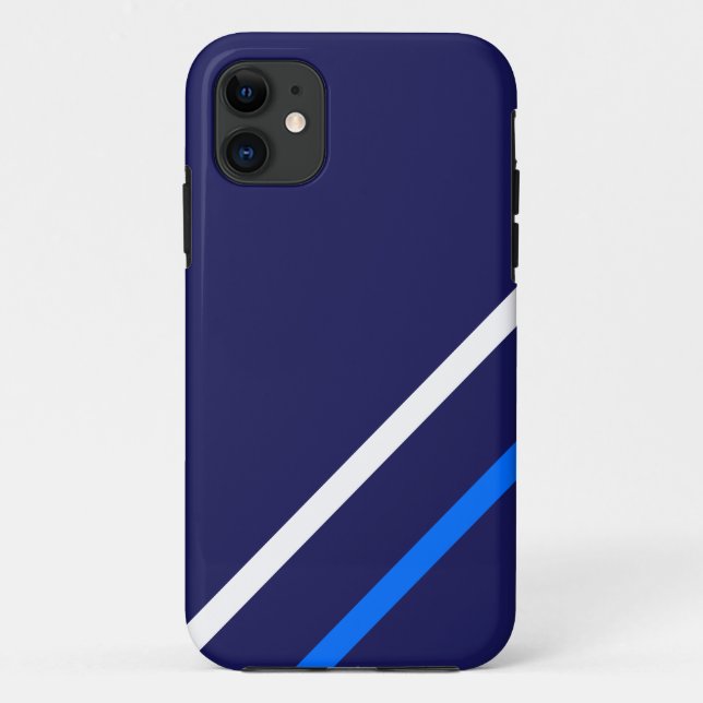 Coques Case-Mate iPhone Sporty Navy Slim Bleu Bleu Bleu Blancs Stripes (Dos)