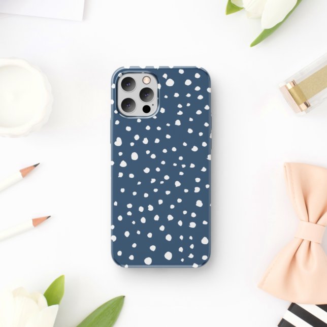 Coques Case-Mate iPhone Spots Dalmatiens Bleus Marine, Points Dalmatiens,  (Créateur téléchargé)