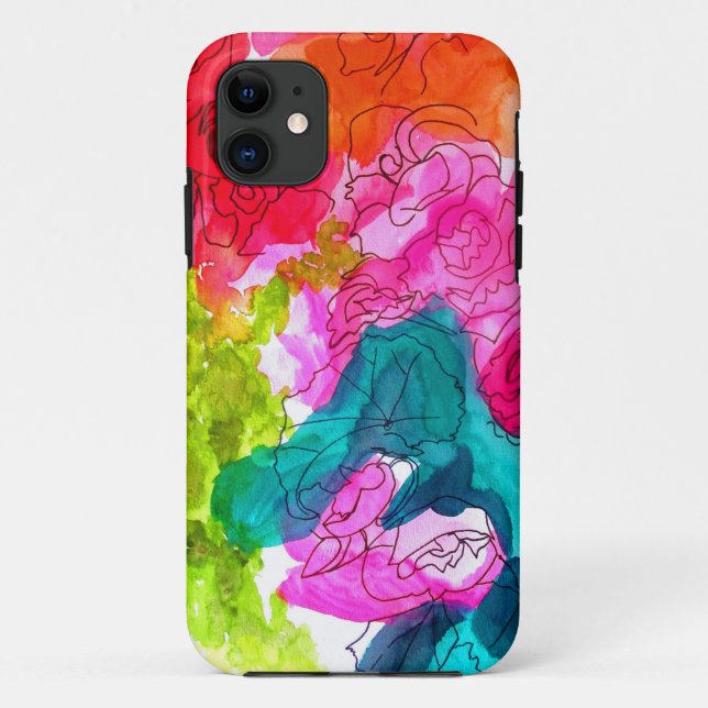 Coques Case-Mate iPhone Spring Flowers watercolour abstract (Dos)