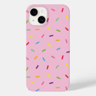 Coque Pour iPhone 14 Sprinkles arc-en-ciel mignon sur iPhone rose / coq