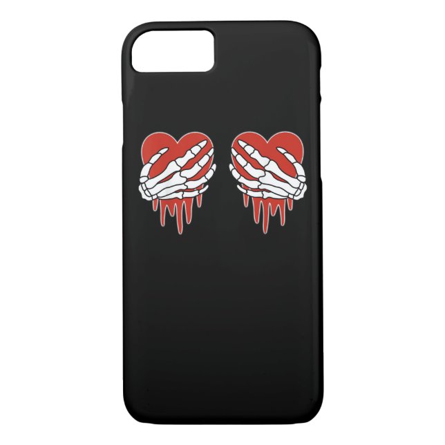 Coques Case-Mate iPhone Squelette anti-Valentin mains coeur Goth (Dos)