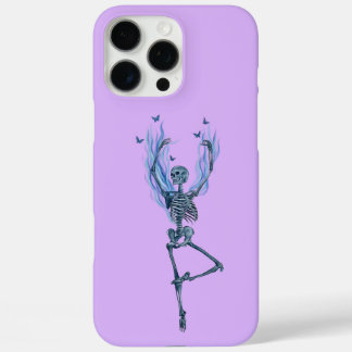 Coques iPhone 16 Pro Max Squelette de danseuse de ballet aux flammes bleues