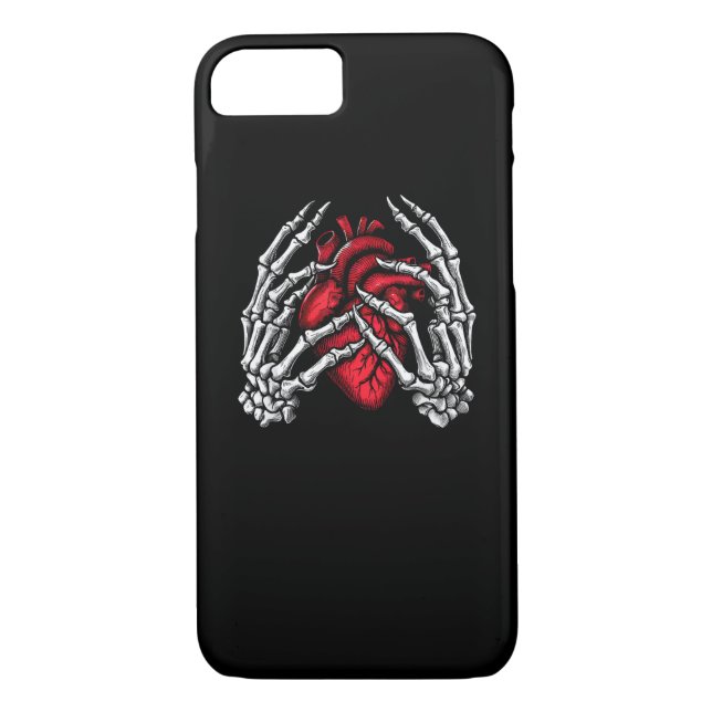 Coques Case-Mate iPhone Squelette Mains tenant Coeur Halloween Costume (Dos)