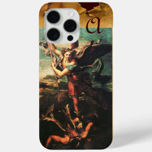 Coque iPhone 15 Pro Max St MICHAEL ARCHANGEL VANGUISHING SATAN Monogramme