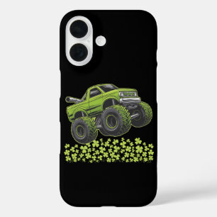 Coque Pour iPhone 16 St Patrick's Day Monster Truck Lucky Shamrock