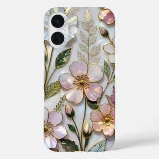 Coque Pour iPhone 16 Stained Glass Floral iPhone Case Pastel Flowers