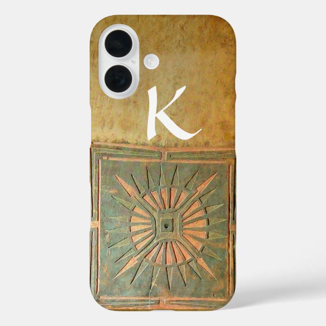 Coques Case-Mate iPhone STAR DU MATIN, Jaune, Brown, Monogramme blanc (Verso)