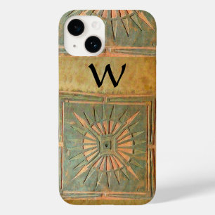 Coques Pour iPhone STAR DU MATIN, Jaune, Brown, Monogramme noir