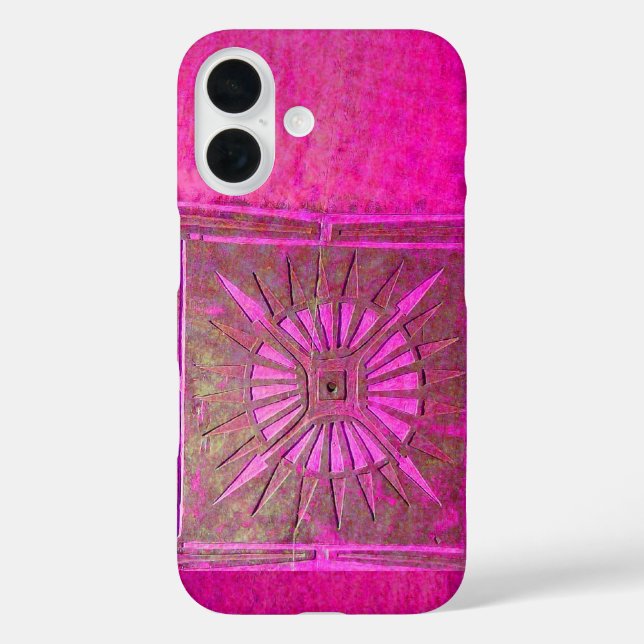 Coques Case-Mate iPhone STAR DU MATIN, Rose, Noir, Fuchsia Monogramme (Verso)