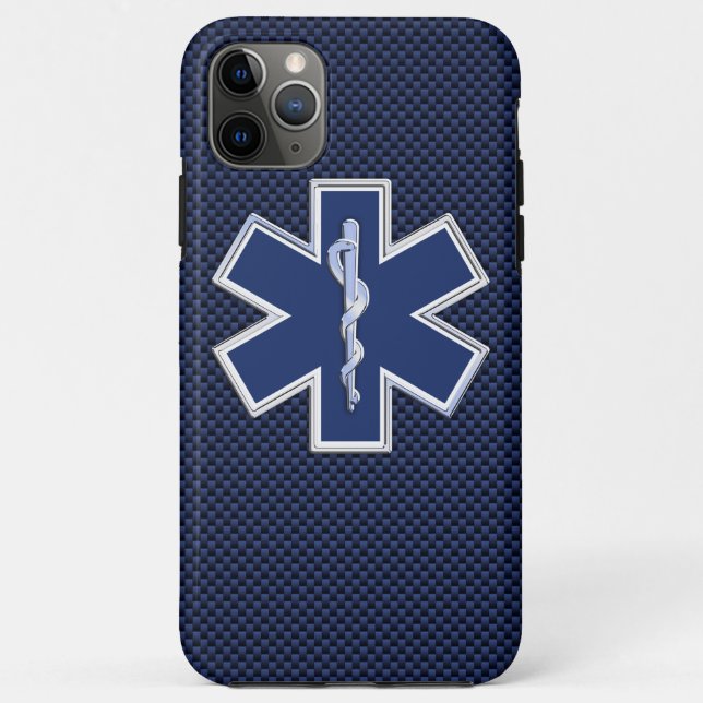Coques Case-Mate iPhone Star of Life Paramedic Carbon Fibre Style (Dos)