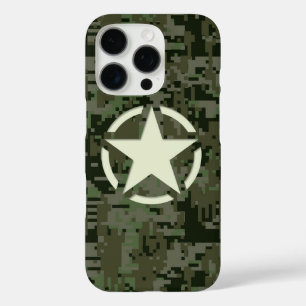 Coques iPhone 16 Pro Star on Deep Woods Camo Arrière - plan